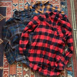 Used Madewell Flannel Plaid Button Down Shirt Lot of 3 Size Small S